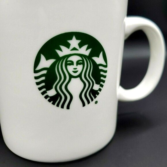 Starbucks Coffee 12 oz. White Mug with Green Mermaid Logo Cup 2015 - Picture 2 of 12